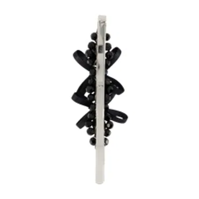 Simone Rocha Petite Bow Flower Hair Clips In Black