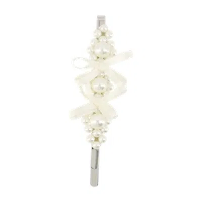 Simone Rocha Petite Bow Hair Clip In White
