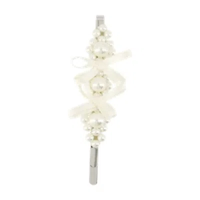 SIMONE ROCHA PETITE BOW HAIR CLIP WITH FAUX PEARLS