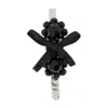 Simone Rocha Petite Bow Mini Flower Hair Clips In Black