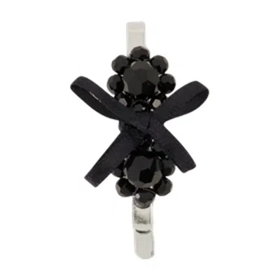 Simone Rocha Petite Bow Mini Flower Hair Clips In Black