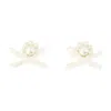 Simone Rocha Petite Bow Crystal-embellished Stud Earrings In White