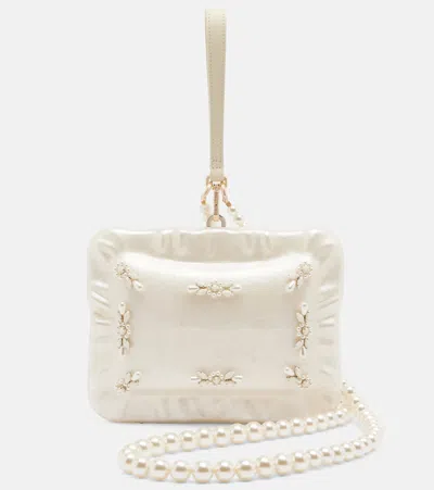 Simone Rocha Pillowcase Faux Pearl Clutch In White