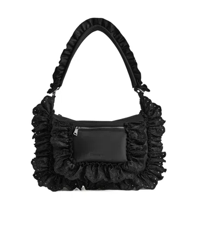 Simone Rocha Pillowcase Ruffled Shoulder Bag In Black