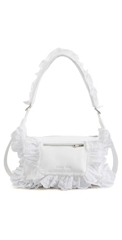 SIMONE ROCHA PILLOWCASE SHOULDER BAG WITH DAISY WHITE