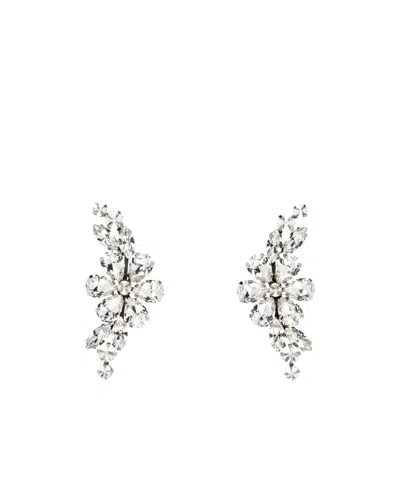 Simone Rocha Pin Button Opens And Closes Earrings In White