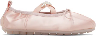 SIMONE ROCHA PINK BEADED GRIP BALLERINA FLATS