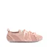 Simone Rocha Ballerina Grip Satin And Suede Sneakers In Pink