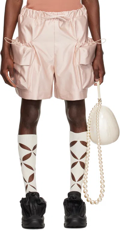 Simone Rocha Pink Cargo Flap Shorts In Powder Pink