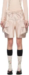 Simone Rocha Pink Cargo Flap Shorts In Powder Pink