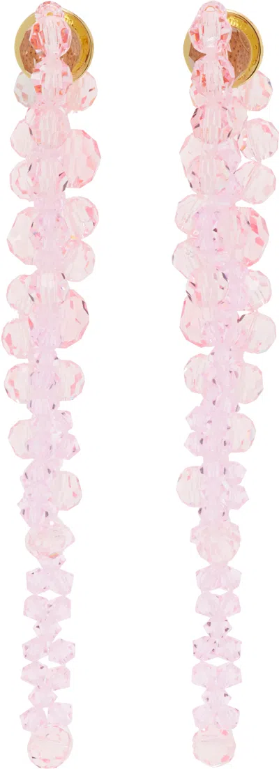 Simone Rocha Pink Double Pierce Through Drip Earrings
