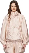 Simone Rocha Pink Drawstring Cargo Flap Pocket Detail Jacket In Powder Pink