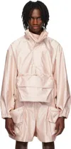 Simone Rocha Pink Drawstring Cargo Flap Pocket Detail Jacket In Powder Pink