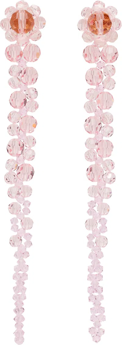 Simone Rocha Pink Drip Earrings In Pale Pink
