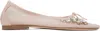 Simone Rocha Crystal-embellished Mesh Ballet Flats In Nude/pink Multi