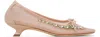 Simone Rocha Mesh Ballerina Heel In Nude/pink Multi