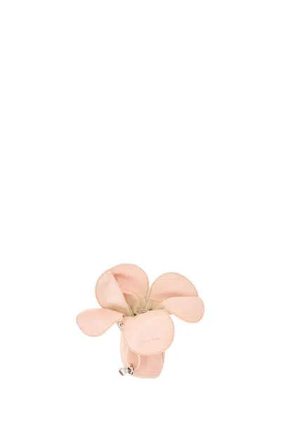 Simone Rocha Pink Flower Leather Coin Purse Charm