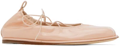 Simone Rocha Heart Toe Lace-up Ballerina In Beige