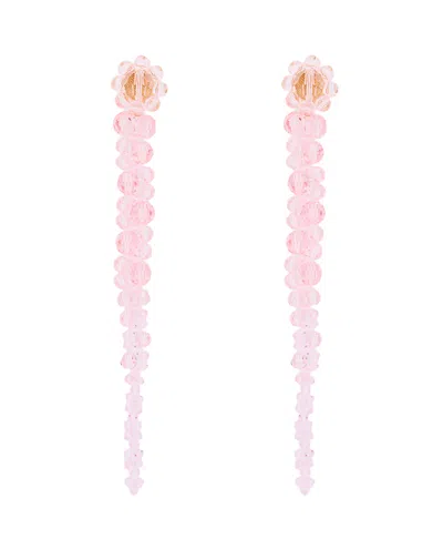 Simone Rocha Pink Round Stones Drip Dangle Earrings