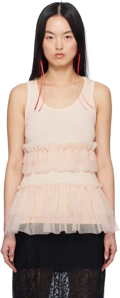 Simone Rocha Pink Tutu Hem Tank Top In Nude