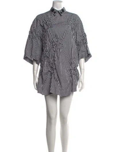 Pre-owned Simone Rocha Plaid Print Mini Dress In Black/white