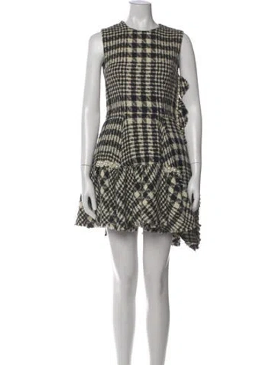 Pre-owned Simone Rocha Plaid Print Mini Dress In Neutral