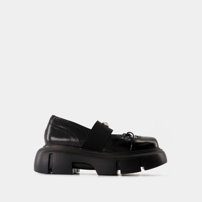 Simone Rocha Platform Ballet Brogues Ballerinas In Black