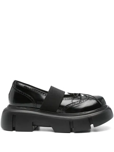 Simone Rocha Platform Ballet Brogues Shoes In Black