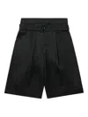 Simone Rocha Pleated Belted Shorts In Black