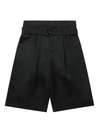 Simone Rocha Pleated Belted Shorts In Black