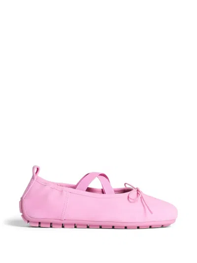 Simone Rocha Pleated Bow-detail Ballet Flat In Pink