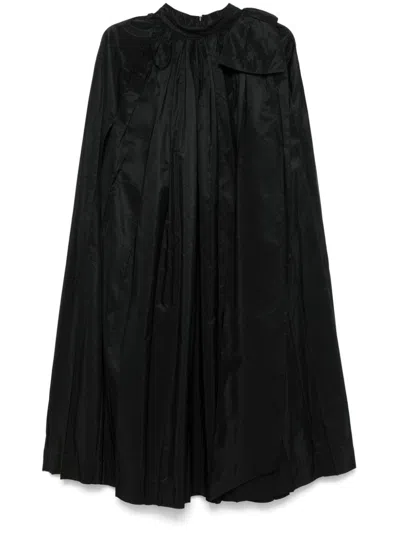 Simone Rocha Pleated Cabe Midi Dress In Black
