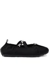 Simone Rocha Pleated Crystal-embellished Ballet Flats In Black
