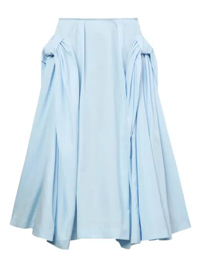 Simone Rocha Pleated-detail Midi Skirt In Blue