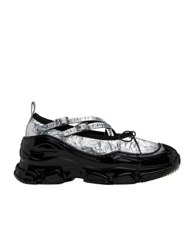 Simone Rocha Pleated Flat Shoes In Black
