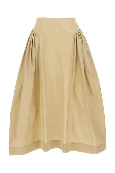 SIMONE ROCHA PLEATED MAXI SKIRT WITH DISCREET ZIP CLOSURE