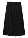 Simone Rocha Pleated Metallic-details Midi Skirt In Black