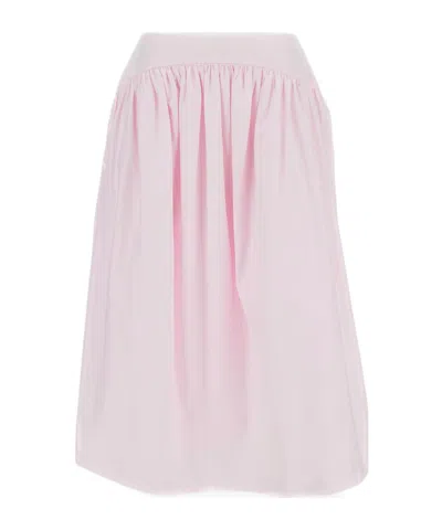 Simone Rocha Pleated Midi Skirt In Pink