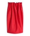 Simone Rocha Pleated Satin Pencil Skirt In Red