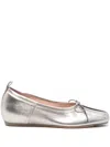 Simone Rocha Classic Pleated Leather Ballet Flats In Silver
