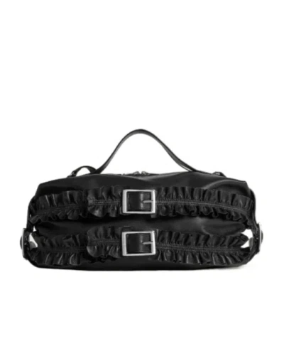 Simone Rocha Pleated Waist Bag In Black