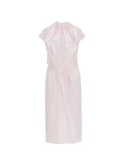 Simone Rocha Pleated Waist Pencil Skirt In Neutral