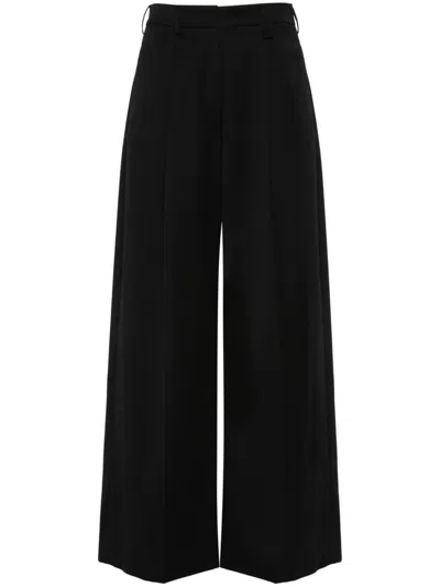 Simone Rocha Pleated Wide-leg Trousers In Black