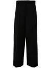 Simone Rocha Pleated Wide-leg Trousers In Black