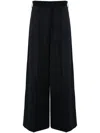 Simone Rocha Pleated Wide-leg Trousers In Blue
