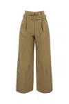 Simone Rocha Multi Belt Loop Pleated Wide Leg Trousers In Brown