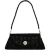 Simone Rocha Pochette Valentine Glitter Tweed Shoulder Bag In Black