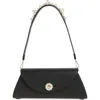 Simone Rocha Pochette Valentine Leather Shoulder Bag In Black/pearl