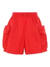 Simone Rocha Flare Pocket Pull-on Cargo Shorts In Red