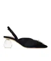Simone Rocha Pointed Slingback High Heels In Black